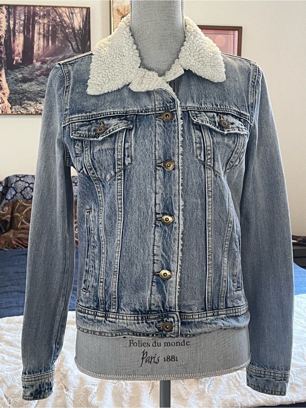 Articles of Society Sherpa & Cotton Jean Denim Trucker Jacket
